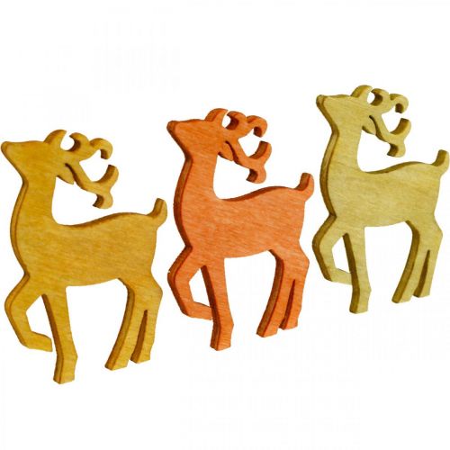 Product Scatter decoration Christmas wooden deer natural 4×3cm 72 pcs