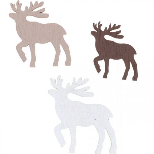 Floristik24 Scatter decoration Christmas reindeer Christmas decoration wood 48 pieces