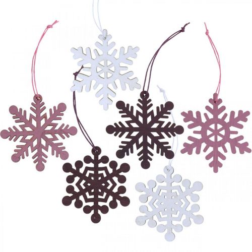 Floristik24 Christmas tree decorations snowflake pendant wood 8cm 36pcs