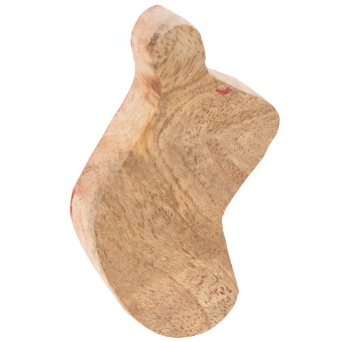 Red Wooden Polka Dot Christmas Sock Decorations 6cm - Set of 8 | Floristik24.co.uk