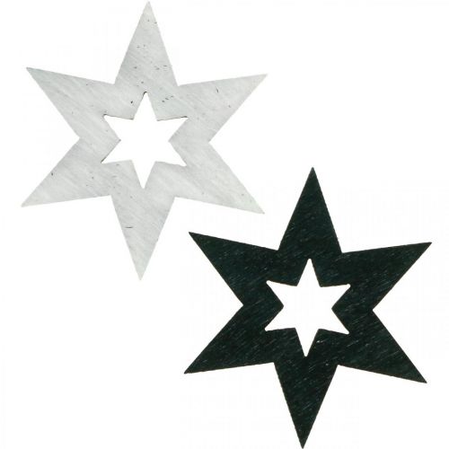 Floristik24 Wooden Stars Decoration Scatter Decoration Christmas Black H4cm 72pcs