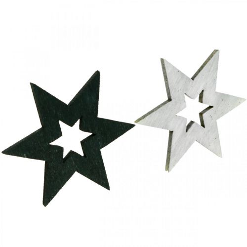 Product Wooden Stars Decoration Scatter Decoration Christmas Black H4cm 72pcs