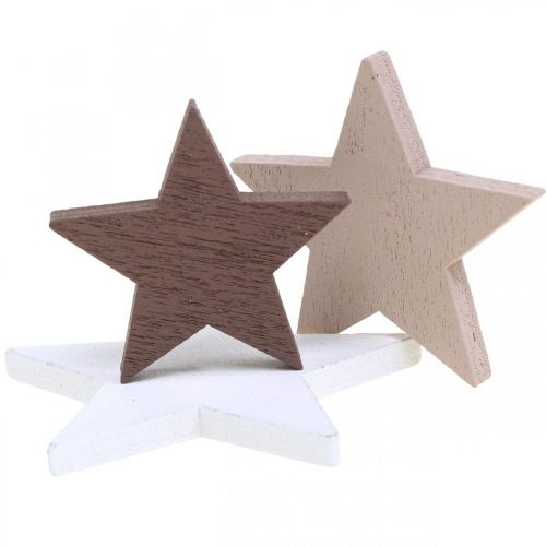 Product Wooden star deco sprinkles Christmas mix 48 pieces