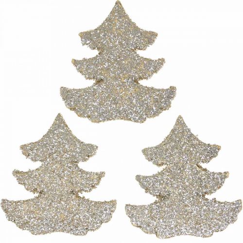 Scatter decoration Christmas tree gold glitter 4 cm 72 pcs