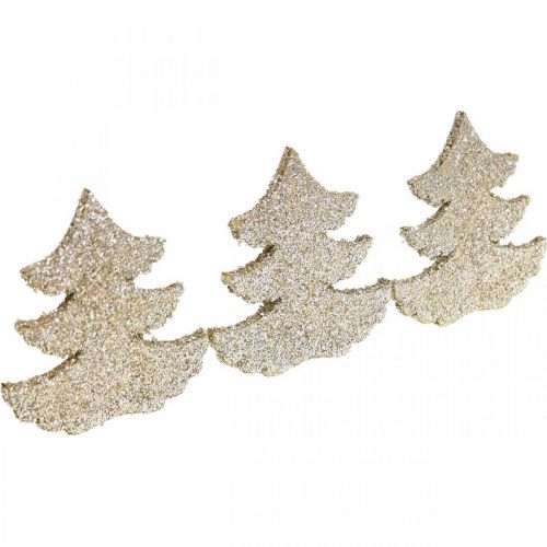 Product Scatter decoration Christmas fir tree gold glitter 4cm 72p