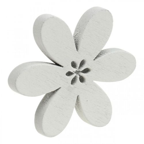 Product Wooden flowers scatter decoration flowers purple/pink/white Ø3.5cm 48 pcs