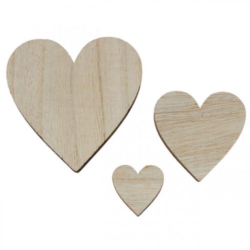 Floristik24 Wooden Hearts Scatter Decoration Heart Natural Brown Table Decoration 29 Pcs