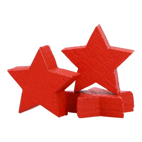 Floristik24 Scatter Decoration Christmas Stars Red Wooden Stars Ø1.5cm 300 Pcs