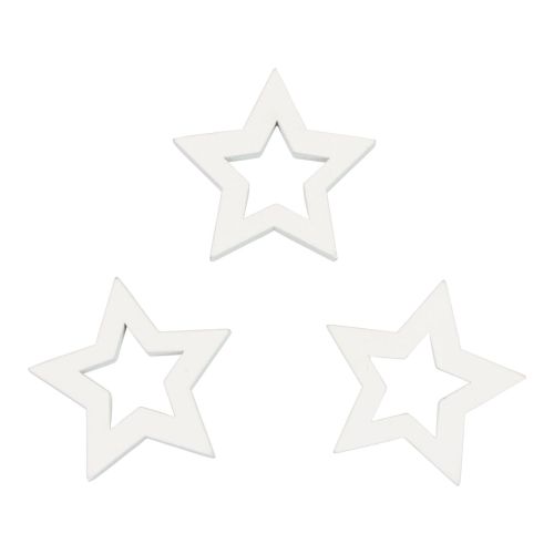 Floristik24 Scatter decoration Christmas stars white wooden stars Ø4cm 54pcs