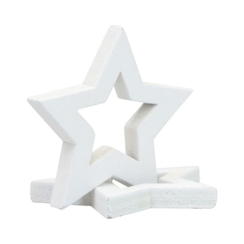 Floristik24 Scatter decoration Christmas stars white wooden stars Ø4cm 54pcs