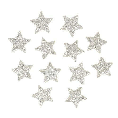 Scattered Stars with Glitter Cream 2.5cm 96 pcs