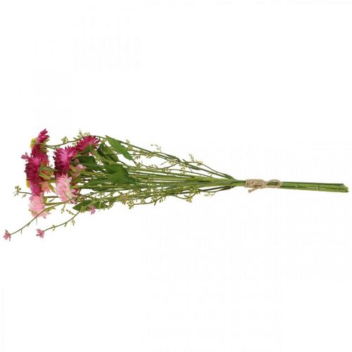 Product Rhodanthe pink-pink, silk flowers, artificial plant, bunch of straw flowers L46cm