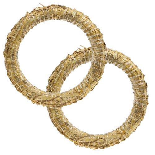 Straw wreath straw Roman decoration wreath 30/4cm 2pcs