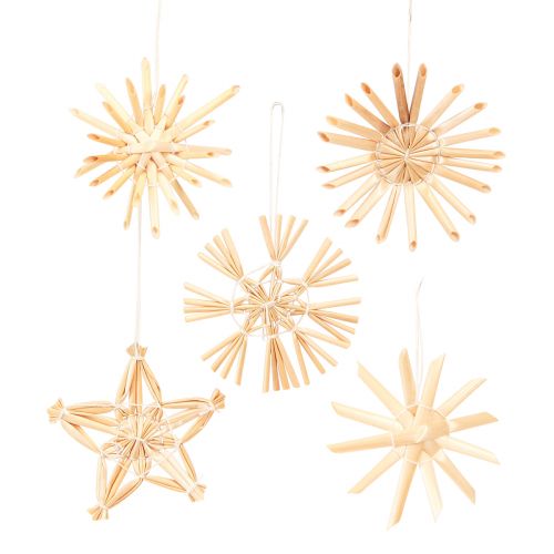 Floristik24 Straw Stars Christmas Christmas Tree Decorations Ø5-6cm 25 pcs