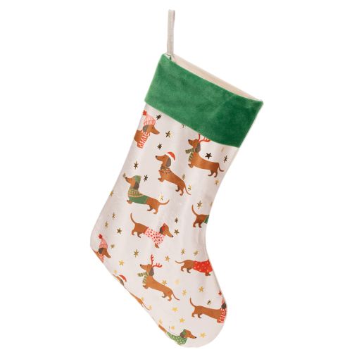 Christmas stocking with dachshund motif, 50cm