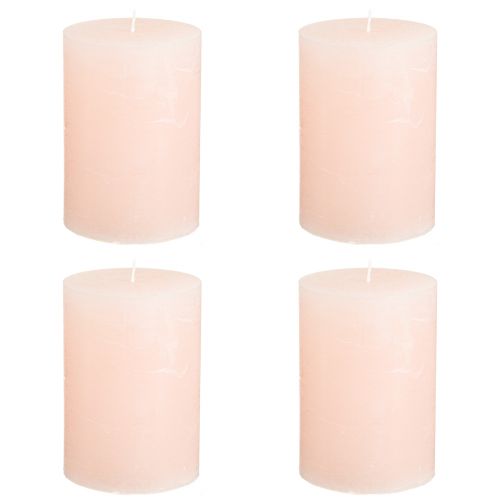 Product Pillar Pink Candles Light Pink Solid Colored 70×100mm 4 pcs