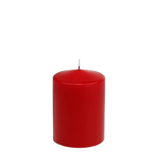 Floristik24 Pillar candle 100/80 red 6pcs