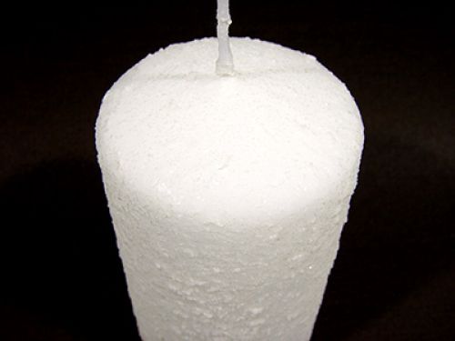 Floristik24 Frosted white pillar candle with a rough surface