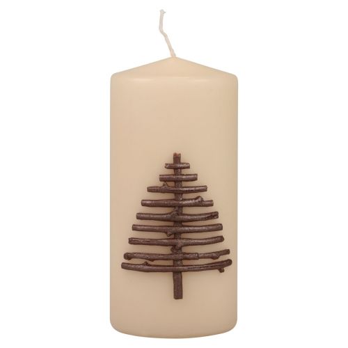 Floristik24 Christmas candle candle Christmas beige 150/70mm 1 pc