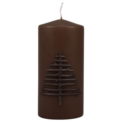 Floristik24 Christmas candle candle Christmas dark brown 150/70mm