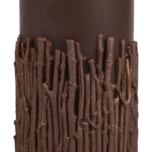 Product Pillar candle branches decor candle dark brown 150/70mm 1 pc