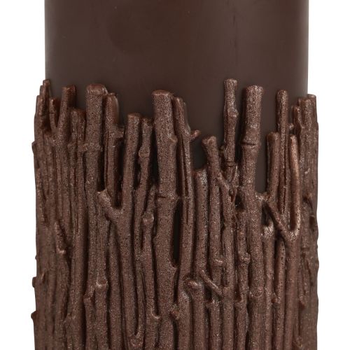 Product Pillar candle branches decor candle dark brown 150/70mm 1pc