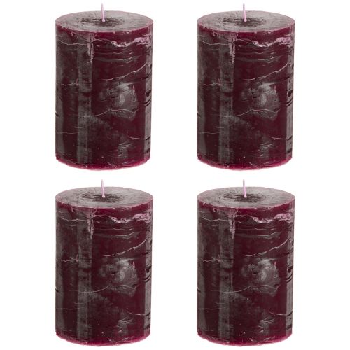 Product Pillar Candles Burgundy Candles Solid Colored 70x100mm 4 pcs