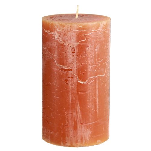 Product Pillar Candles Dark Orange Solid Coloured Sunset 85×150mm 2pcs