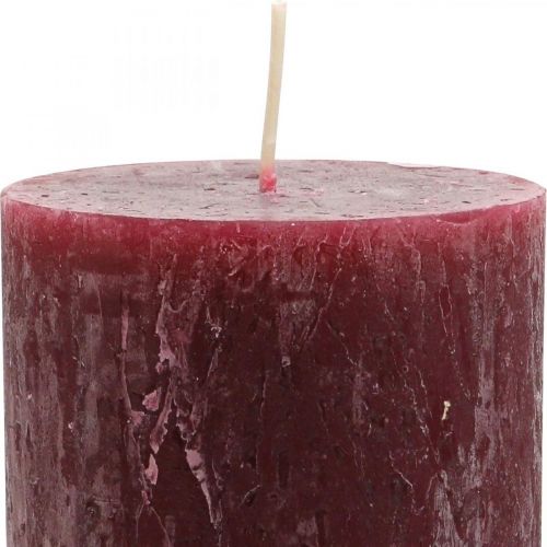 Product Solid colored pillar candles Rustic Burgundy 80×110mm 4pcs