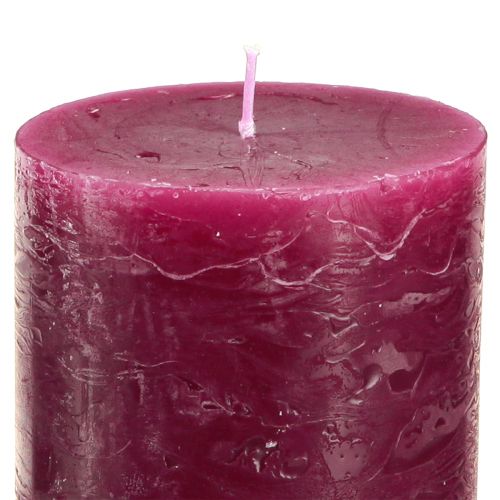 Product Pillar candles dyed 3 colours Berry 70×80mm 12 pcs