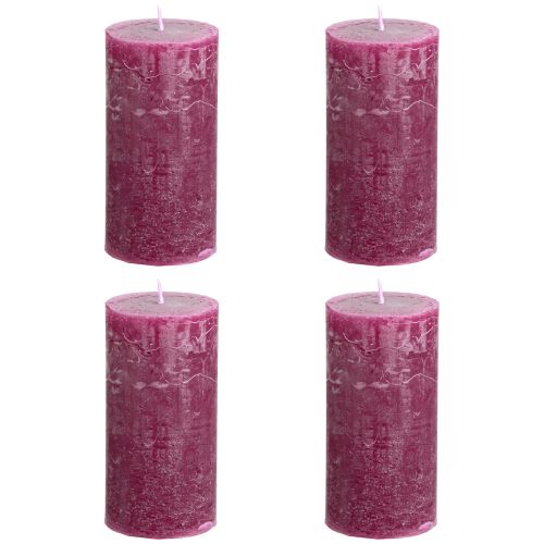 Product Pillar candles dyed Berry candles purple 50×100cm 4 pcs
