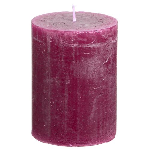 Floristik24 Pillar candles dyed Berry candles purple 60×80mm 4 pcs