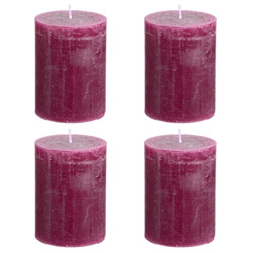 Product Pillar candles dyed Berry candles purple 60×80mm 4 pcs