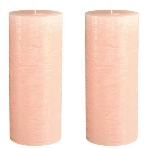Product Pillar candles dyed light pink candles pink 85×200mm 2pcs
