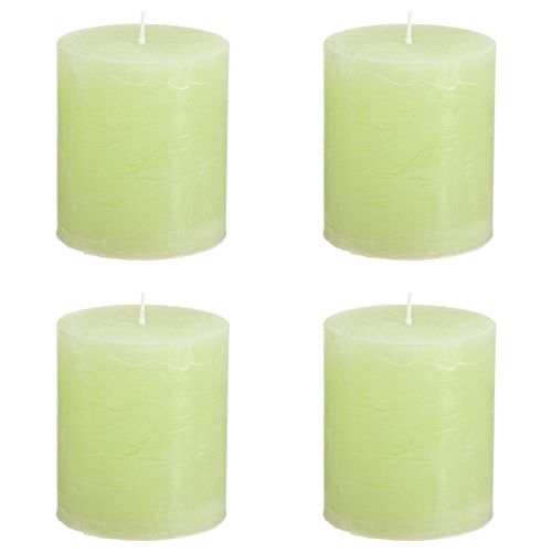 Product Pillar candles colored candles lime green 70×80mm 4 pcs