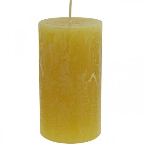 Product Pillar Candles Rustic Solid Colored Candles Yellow 60/110mm 4 Pcs