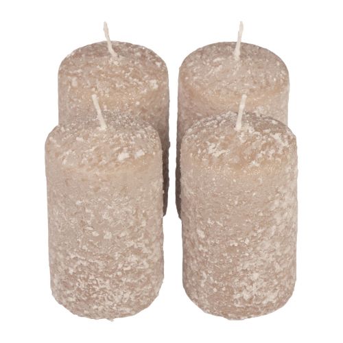 Floristik24 Pillar Candles Christmas Candles Beige 60×100mm 4 pcs