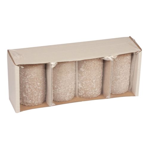 Floristik24 Pillar Candles Christmas Candles Beige 60×100mm 4 pcs