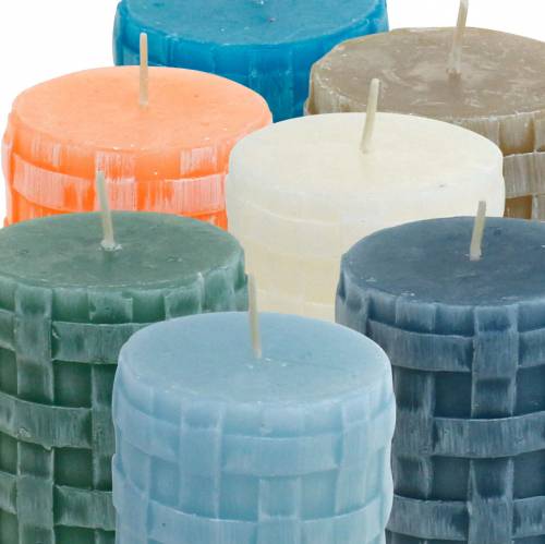 Floristik24 Pillar candles Rustic 80/65 candle different colors 2pcs