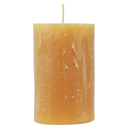 Product Pillar candles Rustic solid-colored Advent candles yellow 70/110mm 4pcs