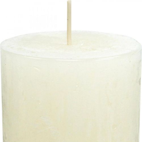 Product Pillar candles Rustic Colored Advent candles white 70/110mm 4pcs