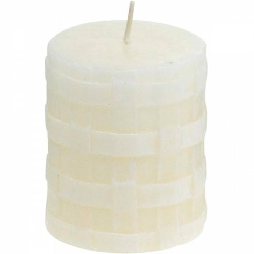 Product Pillar candles White Rustic 80/65 Rustic candle 2pcs