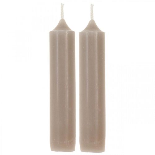 Floristik24 Pillar candles gray short candles Ø2.2cm H11cm 6pcs