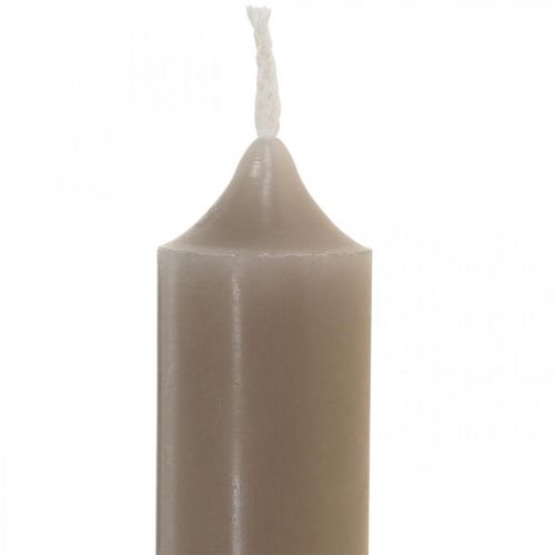 Product Pillar candles gray short candles Ø2.2cm H11cm 6pcs