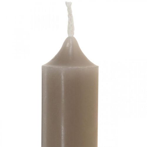 Floristik24 Pillar candles gray short candles Ø2.2cm H11cm 6pcs