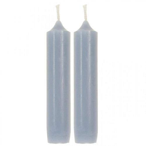 Floristik24 Pillar candles light blue, short, Ø2.2cm, H11cm, 6 pieces