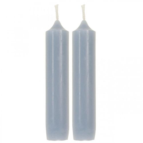 Floristik24 Pillar candles light blue, short, Ø2.2cm, H11cm, 6 pieces