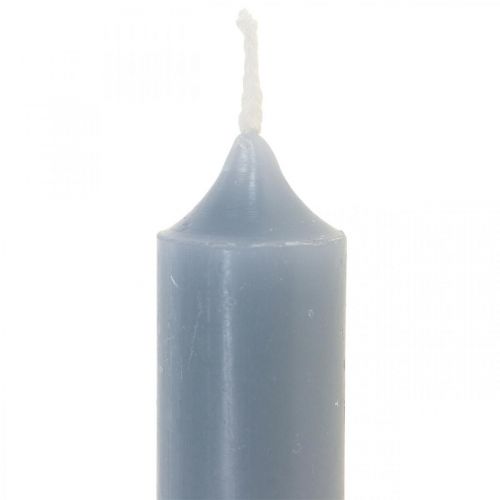 Product Pillar candles light blue, short, Ø2.2cm, H11cm, 6 pieces