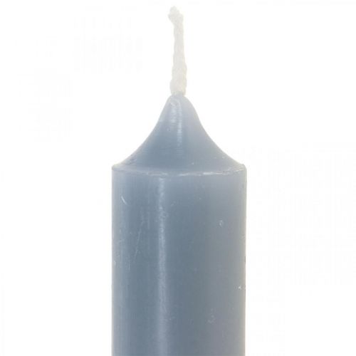Floristik24 Pillar candles light blue, short, Ø2.2cm, H11cm, 6 pieces