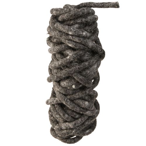 Product Stylo felt cord sheep&#39;s wool felted grey 10mm 15m